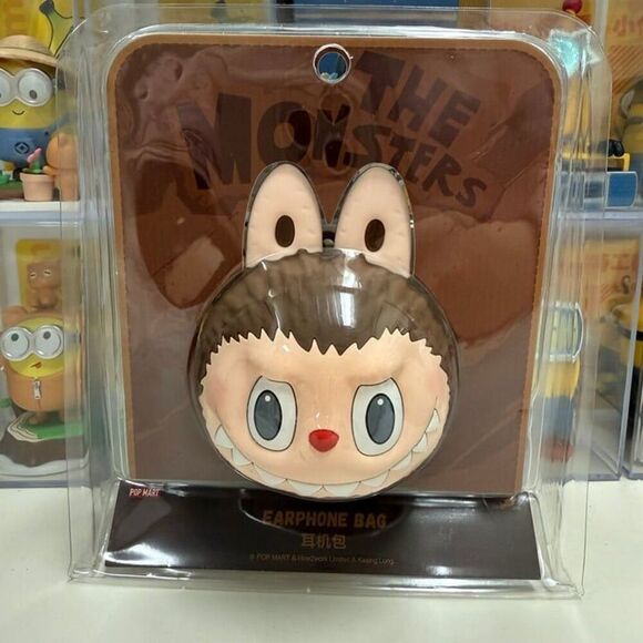 Pop Mart Labubu Earphone case Originals-Brown Silicone Earphone Bag - Picture 2 of 6